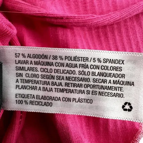 Wild Fable Bandana Crop Top Strappy Back Pointed Hem Ribbed Chic Pink Medium - Picture 3 of 5